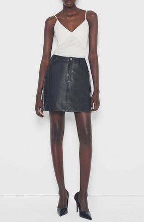 AS by DF Ryder Upcycled Leather Skirt in Black at Nordstrom, Size Xx-Large
