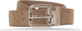 Dolce & Gabbana Ostrich Leather Belt - Heren - Riemen - Beige - 100 CM - Leer - Accessoires