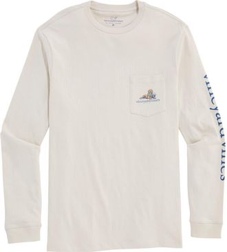 Vineyard Vines Camo Cooler Long Sleeve Graphic T-Shirt in Stone at Nordstrom, Size Xx-Large