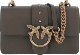 Pinko Love One Mini Bag - Dames - Schoudertassen - Groen - ONE Size - Leer - Tassen