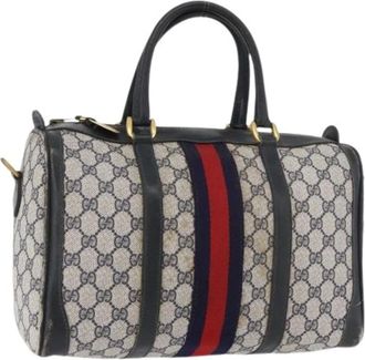 Gucci Pre-owned Handbags, female, Blue, Size: ONE SIZE Pre-owned Vintage Boston Bag