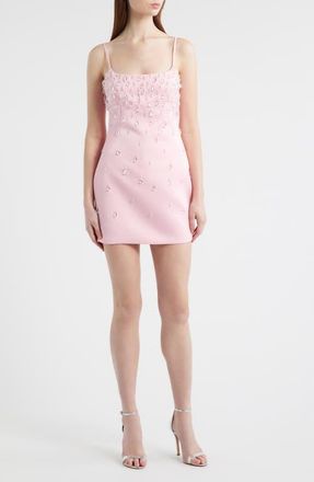 Delfi Diane Crystal Embellished Cocktail Minidress in Petal Pink at Nordstrom, Size X-Large