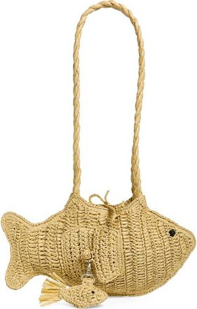 Damson Madder Raffia Fish Shoulder Bag in Natural at Nordstrom
