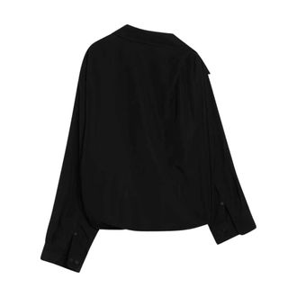 Balenciaga Blouses, female, Black, Size: XS Black Long Sleeve Shirt