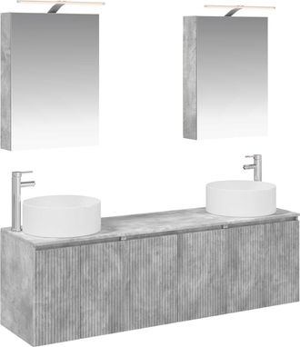 vidaXL Juego De Muebles De Ba&ntilde;o 5 Uds. Gris Hormig&oacute;n Vidaxl