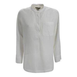 Max Mara Shirts, female, White, Size: 2XS Washed Linen Shirt