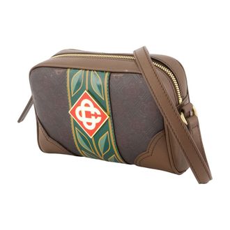 Casablanca Canvas Monogram Crossbody Bag - Brown