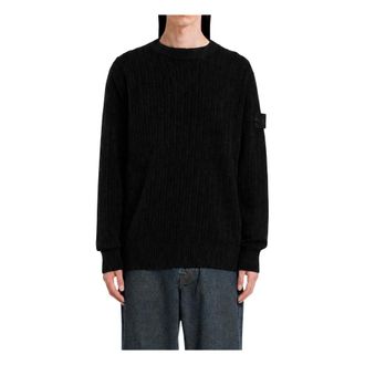 Stone Island Losvallende trui met ronde hals - Heren - Truien - Zwart - Maat: M Wol