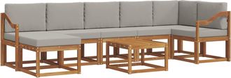 vidaXL Conjunto De Sof&aacute;s De Exterior 8 Uds. Gris Natural Y Claro Vidaxl