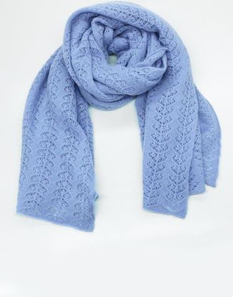 Portolano Cashmere openwork wrap in Periwinkle at Nordstrom