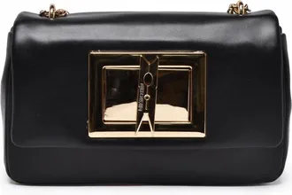 Love Moschino Black Combination Lock Polyurethane Shoulder Bag