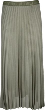 Marella Acerbo Pleated Skirt - Dames - Midirokken - Groen - XL - Polyester - Rokken