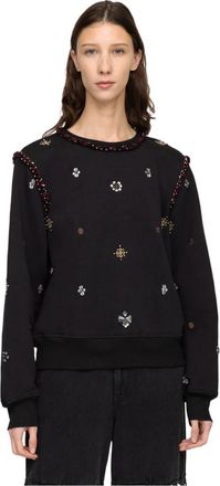 Sea NY Geborduurde Maja Sweater - Dames - Sweatshirts - Zwart - M - Katoen - Hoodies & sweatvesten