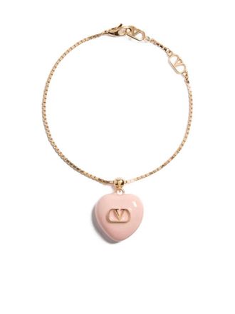 Valentino Garavani Coeur Royal heart-charm bracelet - women - Bronze - M - Gold