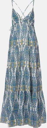 Etro Printed tiered cotton and silk maxi dress
