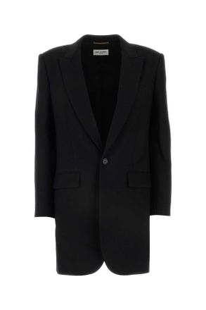 ジャケット Saint Laurent FW24 Black creme blazer (805576Y7I21 1000) Saint Laurent Womens Creme Blazer in Black | Size 40