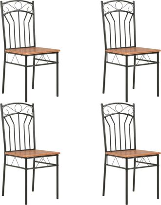vidaXL Sillas De Comedor 4 Unidades Mdf Marr&oacute;n Vidaxl