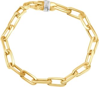 Pompeii3 Mens Attached Round 14k Gold (34gram) or Platinum (55gram) 7.5mm Link Bracelet 8.5