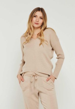 You Look Perfect PULLOVER BLOSSOM - Merino Strickpullover V Ausschnitt