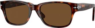 Persol Polarized Brown Rectangular Mens Sunglasses PO3288S 24/57 55