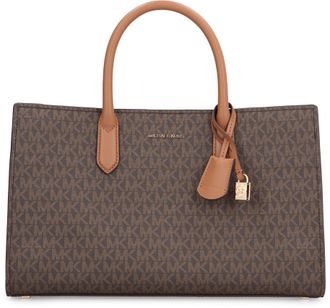 Michael Michael Kors Womens Handbag Scarlett Printed Canvas Brown-Acorn Pvc Handbags Brown/acorn Hand Bags