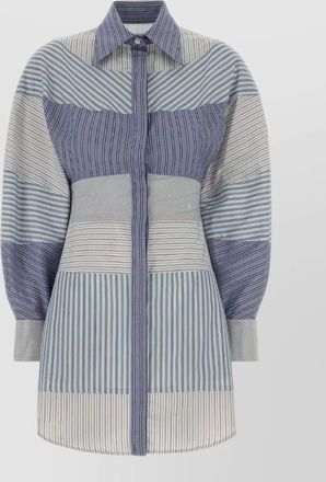 Moschino poplin shirt dress striped embroidery detail