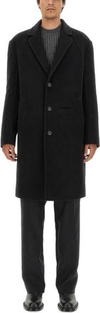 Alexander McQueen Wol Kasjmier Single-Breasted Jas - Heren - Mantel - Zwart - L - Wol - Jassen