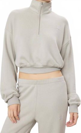 &Eacute;terne Cropped Half-Zip Sweatshirt In Dove