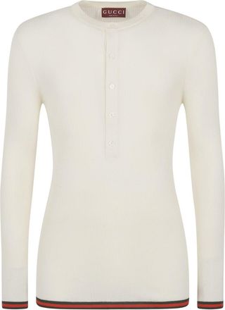 Gucci geribbeld gebreide zijden T -shirt