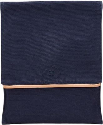 Hermès Brown Dark Navy Cotton Pouch (Pre-Owned)
