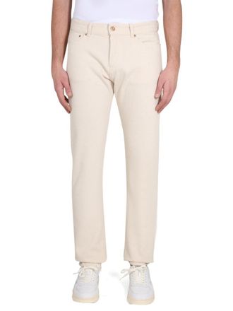 Aspesi Straight-Leg Denim Jeans With Button