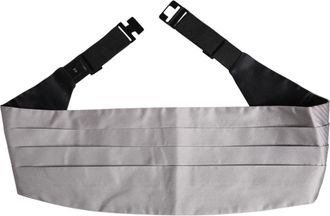 Dolce & Gabbana Gray Men 100% Silk Belt Wide Waist Mens Cummerbund