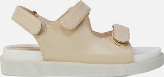 XY London Womens XY London Womens/Ladies Asher Double Strap Platform Heel Sandals - Cream - Size: 4