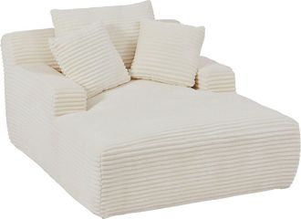 Vente-Unique Chaiselongue de pana beige DONILIA