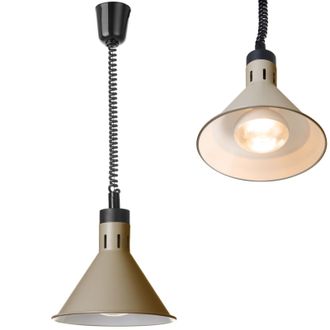 OEM Lampada Scaldavivande Conica A Sospensione, Diametro 275 Mm, 250 W - Beige