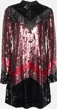 Just Cavalli Pink Sequin Embellished Shift Dress