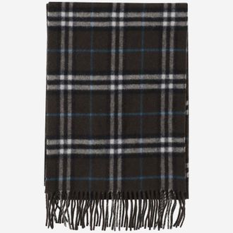 Burberry Womens Cashmere Scarf With Check Pattern Scarfs