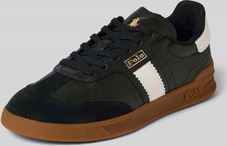 Polo Ralph Lauren Sneaker aus Leder mit Schnürung Modell HTR Aera in Black, Größe 38