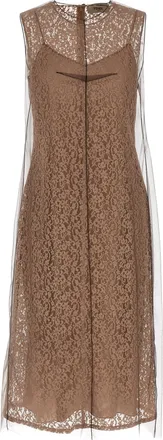 Fendi Beige Cotton Midi Womens Dress
