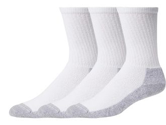 Wigwam At Work Crew 3-pack Mens Crew Cut Socks Shoes White/Sweatshirt Grey : MD (Mens Shoe 5-9.5), Cotton/Nylon/Polyester