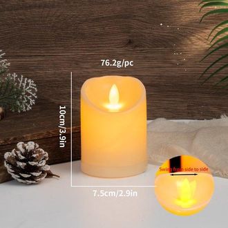 OEM Velas, 1 Unidad, Vela Exterior Impermeable Con Luz Led, Inal&aacute;mbrica Y Segura, 7,5 X 10 Cm, Vela Led Intermitente, Pl&aacute;stico (pilas No Incluidas)