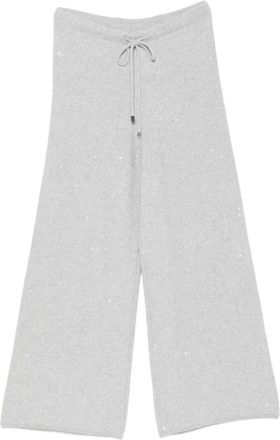Antonelli Friuli 20901 Wijde Broek - Dames - Wijde Broeken - Grijs - M - Pailletten - Broeken