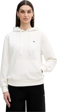 Lacoste Piqu&eacute; Hoodie - Dames - Hoodies - Wit - XL - Katoen - Hoodies & sweatvesten