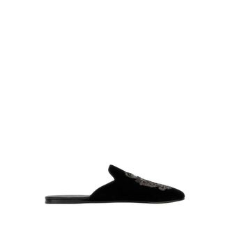 Dolce & Gabbana Fluwelen Pantoffels - Heren - Schoenen - Zwart - Maat: 41 EU Leer