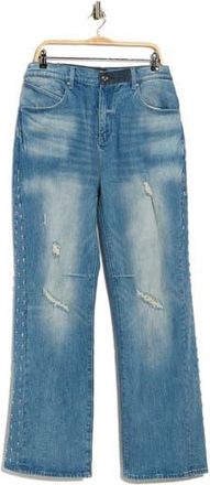 Rta Zed Distressed Cross Panel Slim Jeans in Blue Cross Panel at Nordstrom Rack, Size 38