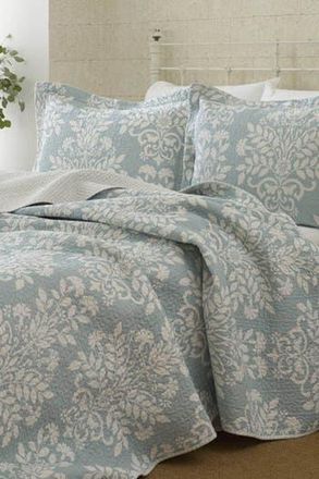 Laura Ashley Rowland Pastel Blue Full/Queen Quilt Set in Breeze Blue at Nordstrom Rack, Size King