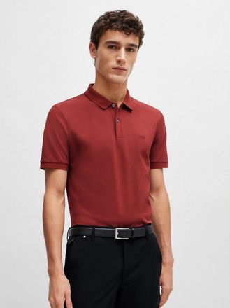 HUGO BOSS Mens Open Brown Pallas Polo Shirt - Size X-Small