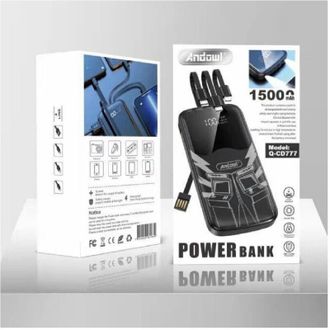 Trade Shop Trade Shop - Power Bank Portatile A 4 Cavi Con Chip Intelligente 15000mah Q-cd777 Con Torcia