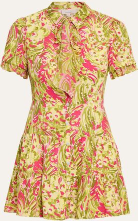 Cinq &agrave; Sept Kari Daisy Swirl Mini Dress