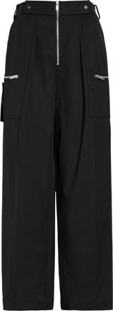 3.1 Phillip Lim Wide-leg Cotton-blend Trousers - Black - S (UK8-10 / S)